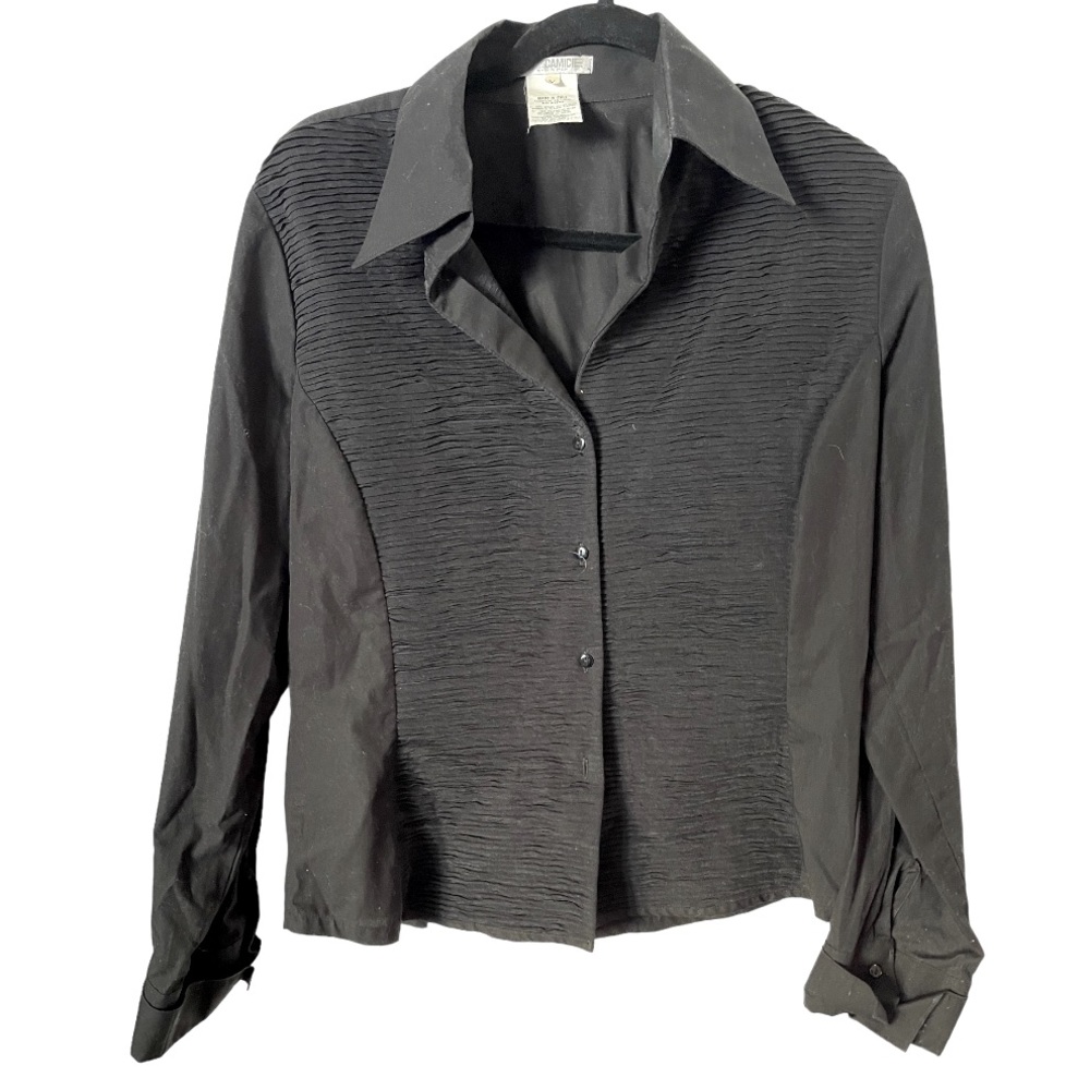 Naracamicie Black Long Sleeve Button Down Blouse‎ XL